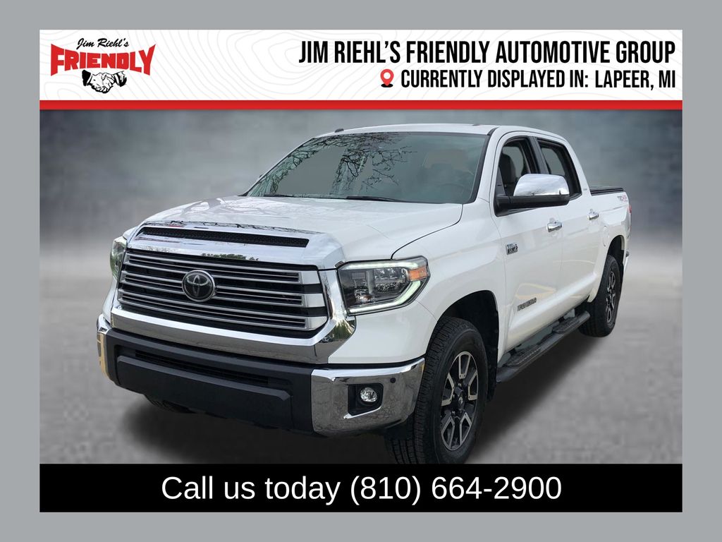 Super White 2018 Toyota Tundra Limited CrewMax 5.7L 4WD Pickup Truck Four-Wheel Drive 6-Speed Automatic Overdrive