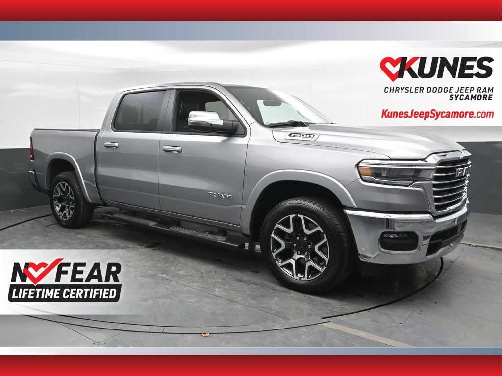 Billet Silver Metallic Clearcoat 2026 RAM 1500 Laramie Crew Cab 4WD Pickup Truck Four-Wheel Drive 8-Speed Automatic