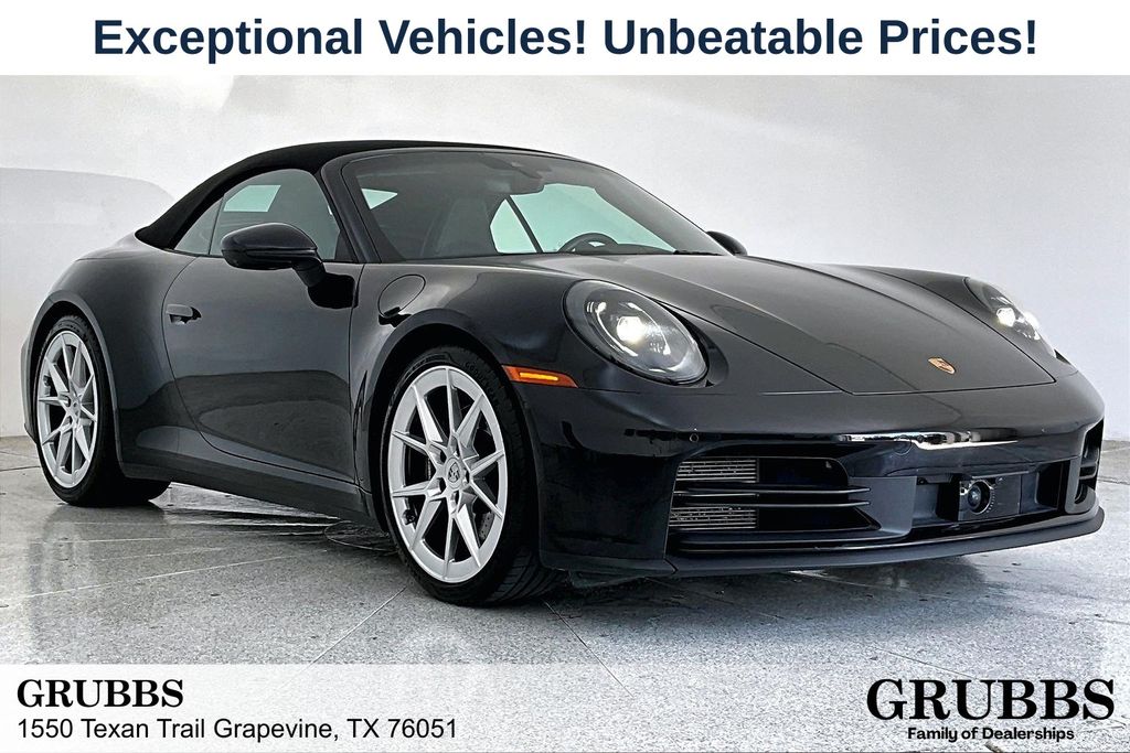 Black 2025 Porsche 911 Convertible Rear-Wheel Drive 8-Speed Automatic
