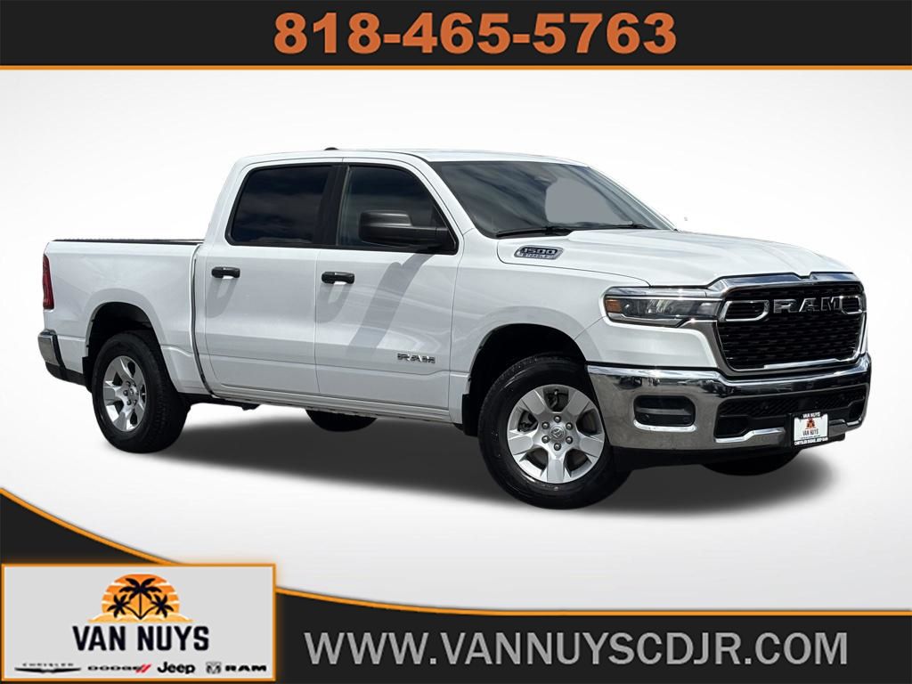 Bright White Clearcoat 2025 RAM 1500 Tradesman Crew Cab 4WD Pickup Truck Four-Wheel Drive 8-Speed Automatic