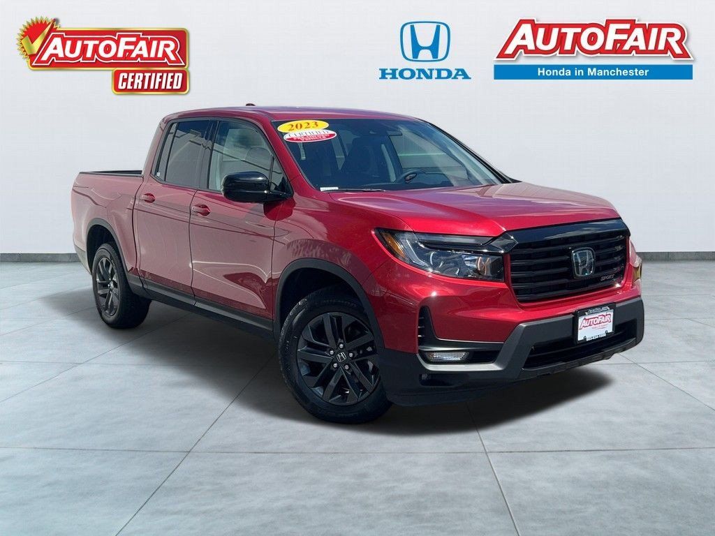 Radiant Red Metallic II 2023 Honda Ridgeline Pickup Truck All-Wheel Drive 9-Speed Automatic