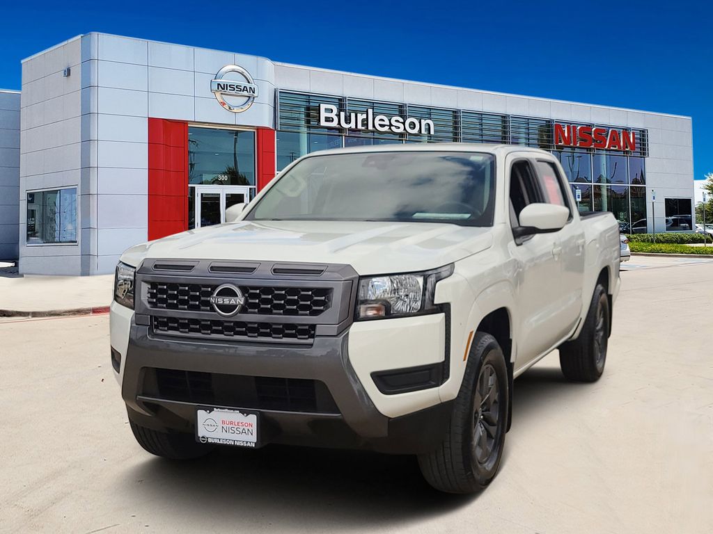 Glacier White 2025 Nissan Frontier SV Crew Cab RWD Pickup Truck 4X2 9-Speed Automatic Overdrive