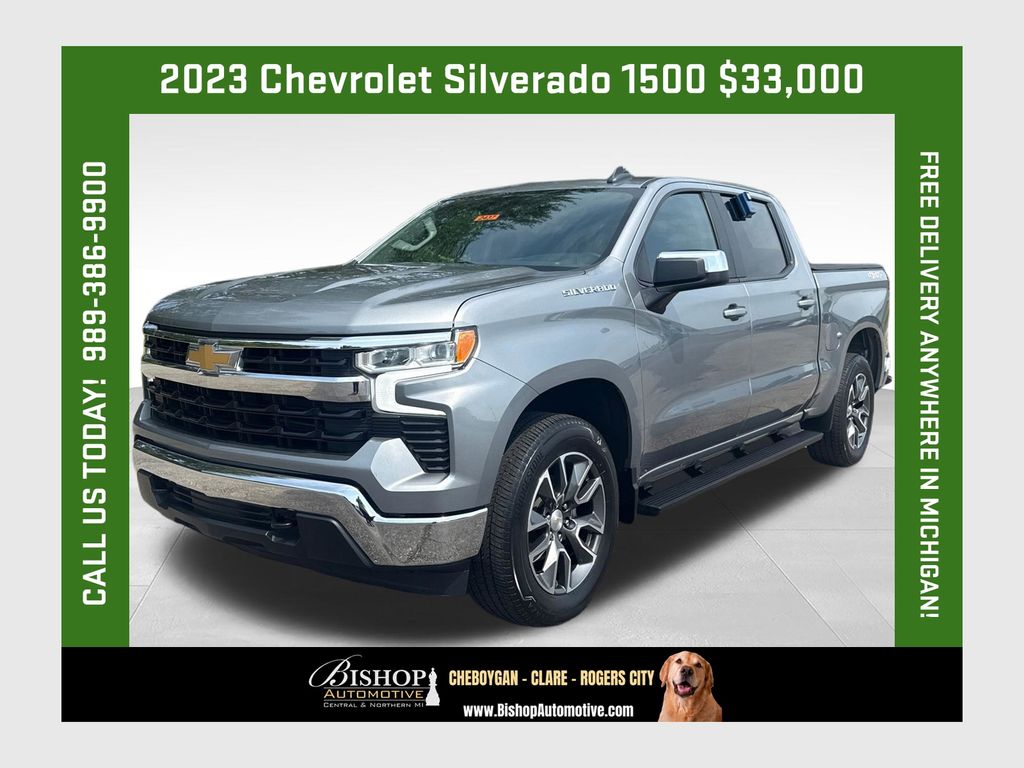 Sterling Gray Metallic 2023 Chevrolet Silverado 1500 Pickup Truck Four-Wheel Drive 8-Speed Automatic
