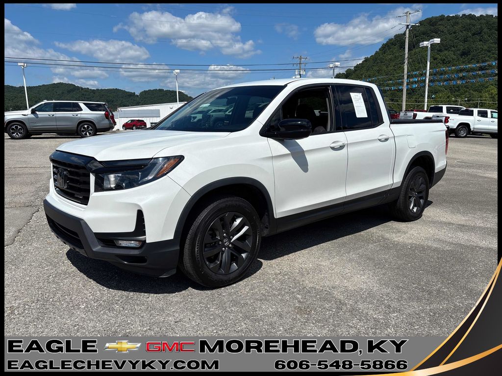 White 2021 Honda Ridgeline Pickup Truck All-Wheel Drive 9-Speed Automatic