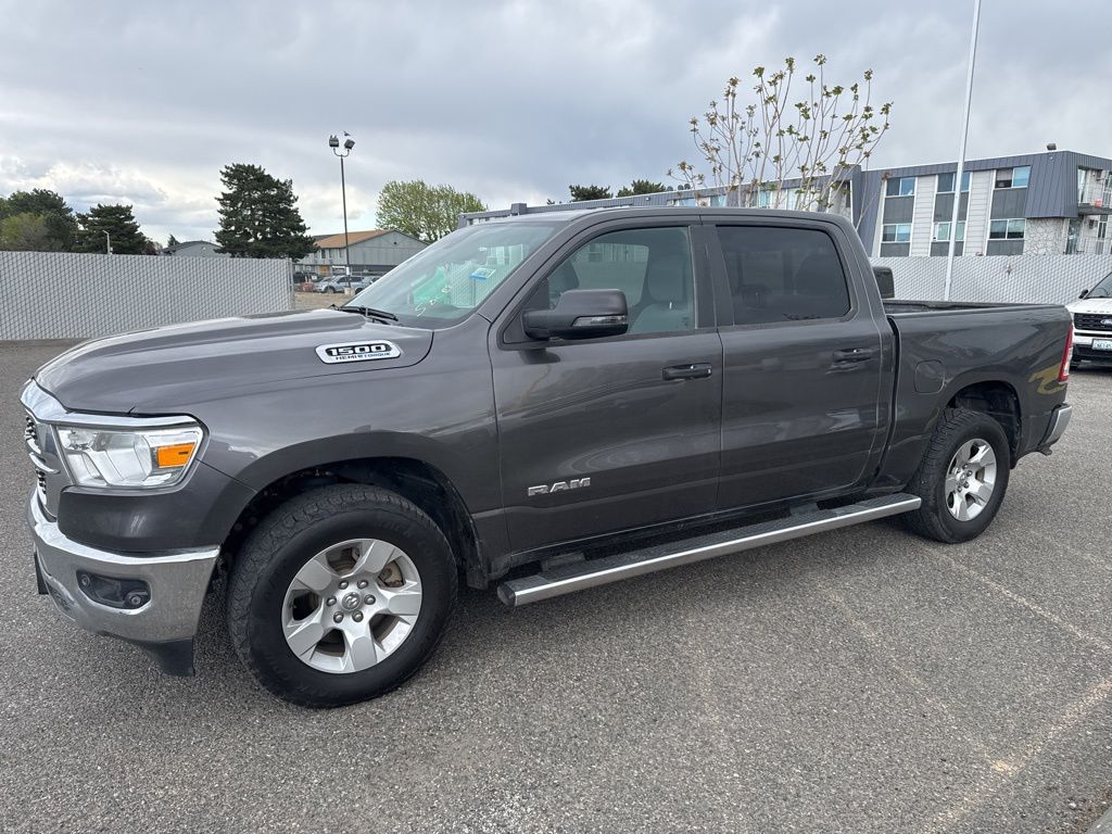 Gray (Granite Crystal Metallic Clearcoat) 2023 RAM 1500 Big Horn Crew Cab 4WD Pickup Truck Four-Wheel Drive 8-Speed Automatic