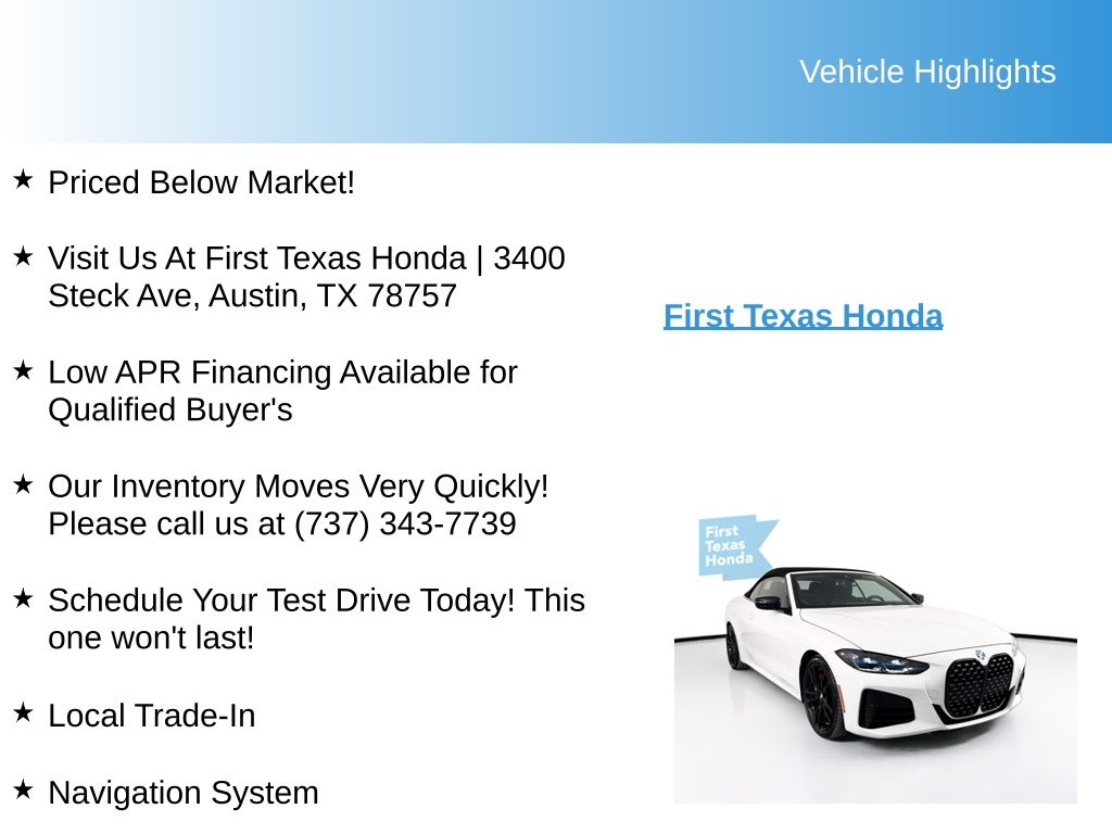 Used Car 2024 Bmw 4 Series  M440i For Sale Under $60,000 In Austin, Texas