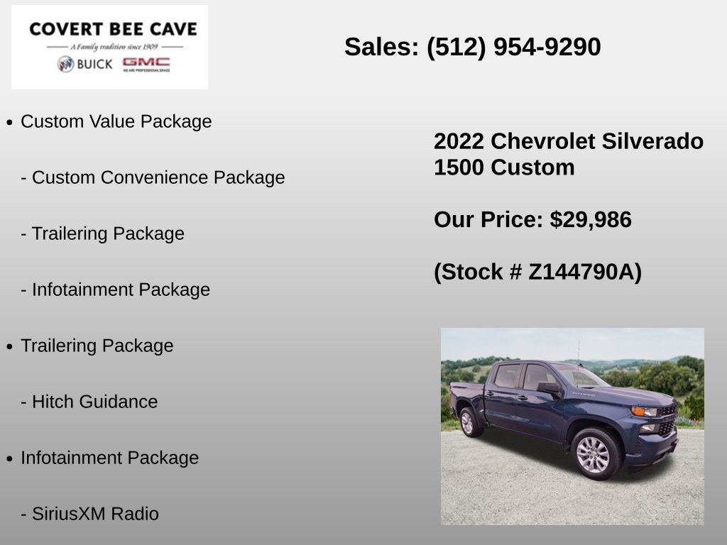 Used Car 2022 Chevrolet Silverado 1500 Ltd  Custom For Sale Under $30,000 In Austin, Texas