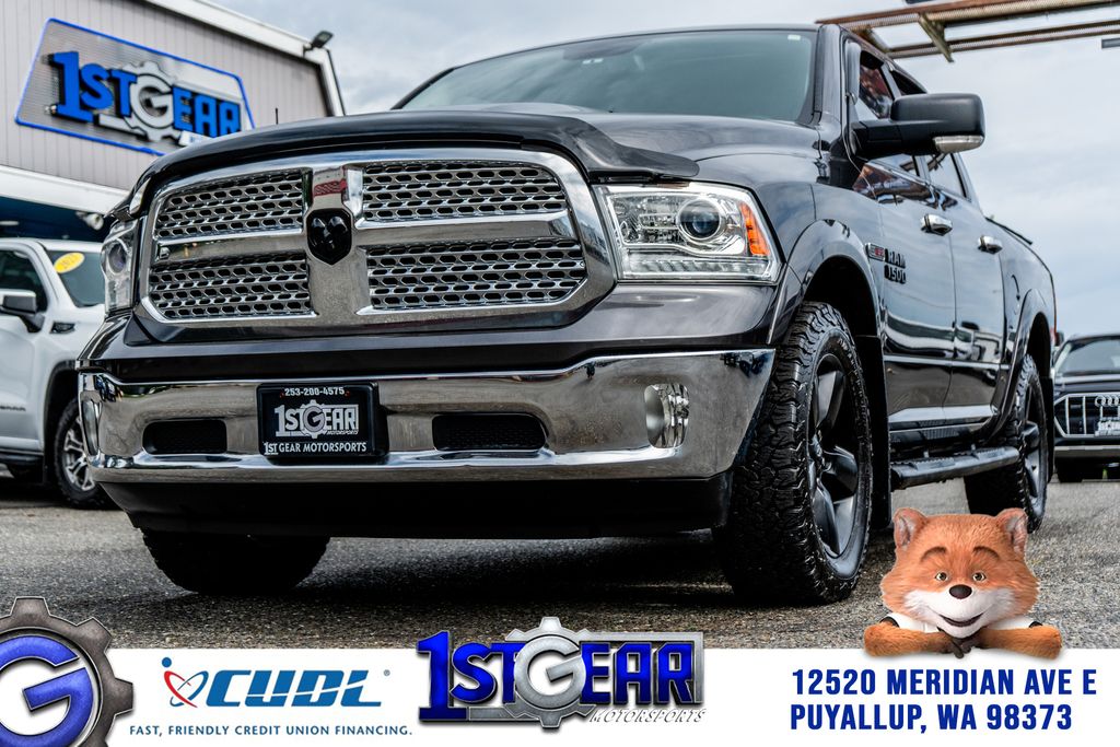 Gray (Granite Crystal Metallic Clearcoat) 2016 RAM 1500 Laramie Crew Cab 4WD Pickup Truck Four-Wheel Drive 8-Speed Automatic