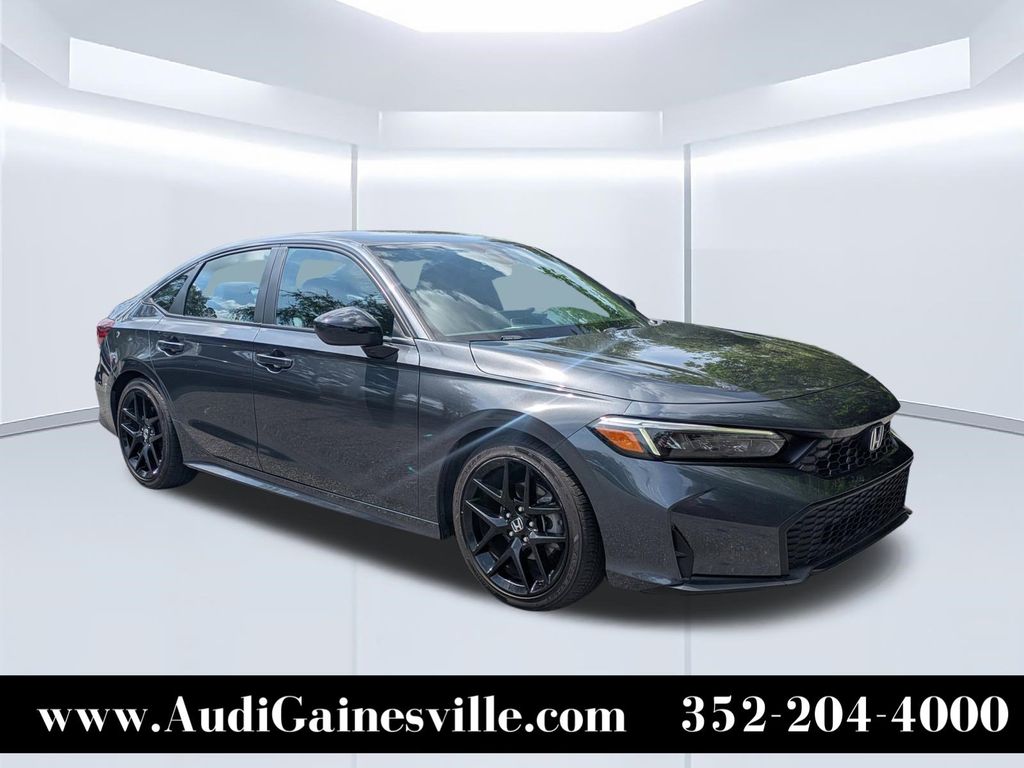 Gray 2025 Honda Civic Sport FWD Sedan Front-Wheel Drive Continuously Variable Transmission