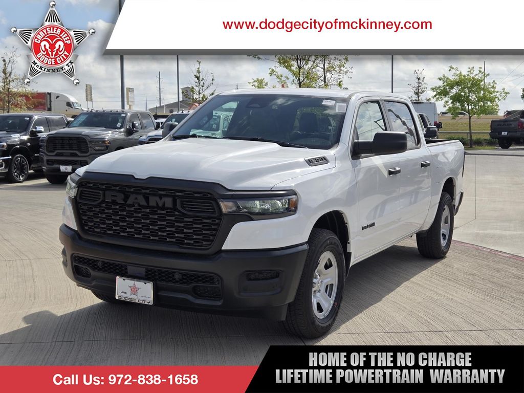 Bright White Clearcoat 2026 RAM 1500 Tradesman Crew Cab 4WD Pickup Truck Four-Wheel Drive 8-Speed Automatic