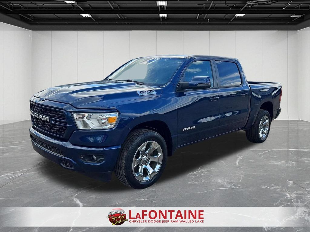 Patriot Blue Pearlcoat 2024 RAM 1500 Pickup Truck Four-Wheel Drive 8-Speed Automatic