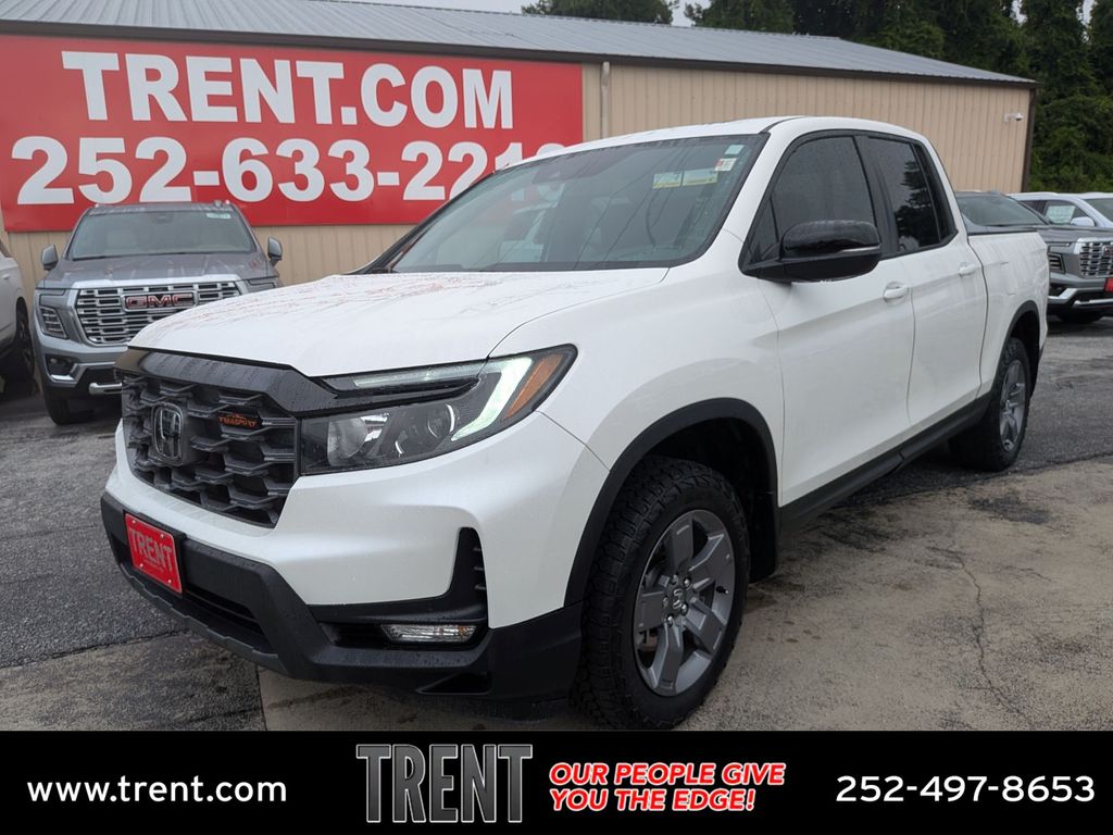 Platinum White Pearl 2025 Honda Ridgeline Pickup Truck All-Wheel Drive 9-Speed Automatic