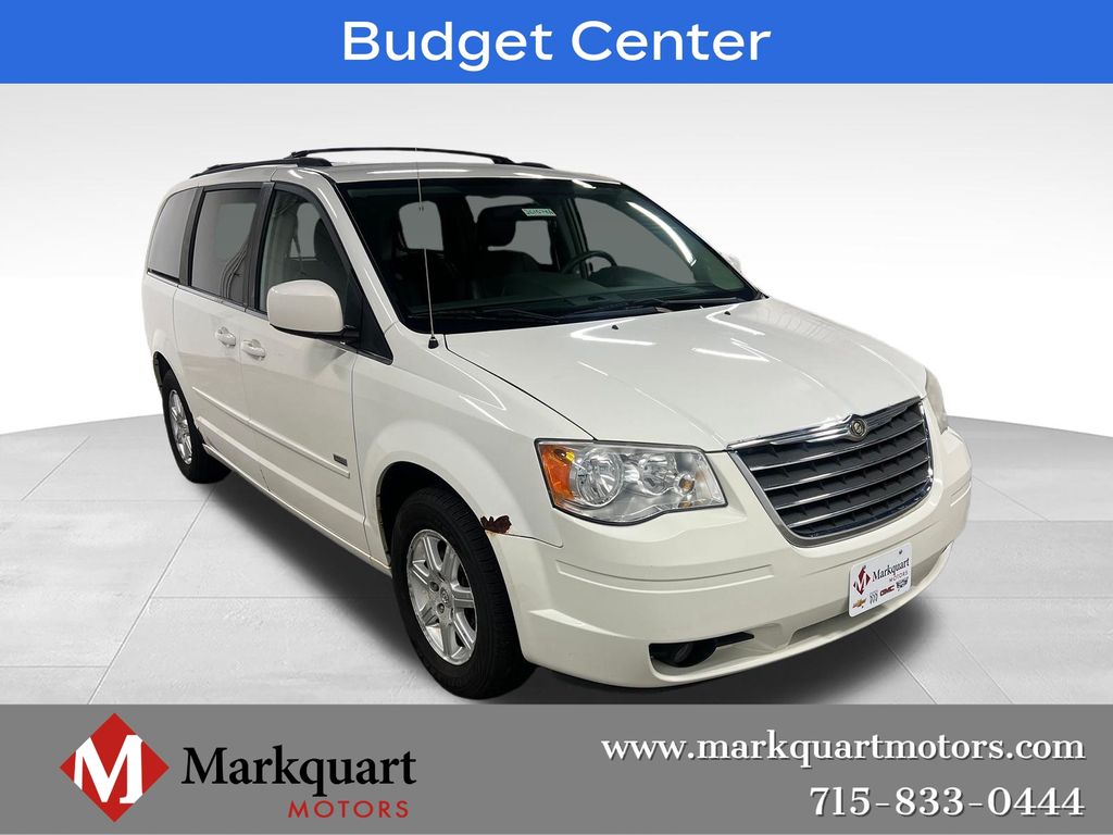 Stone White Clearcoat/Black Vinyl Top 2008 Chrysler Town & Country Minivan Front-Wheel Drive 6-Speed Automatic