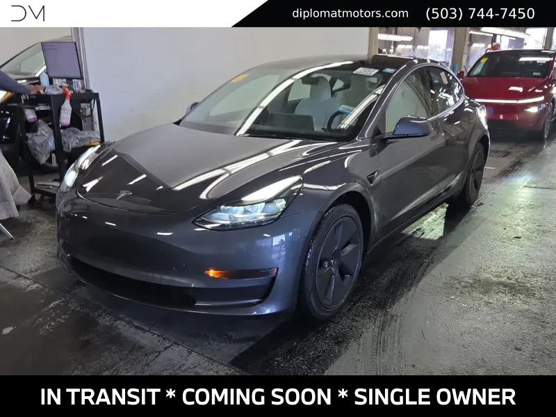 Gray 2023 Tesla Model 3 Sedan Rear-Wheel Drive 1-Speed Automatic