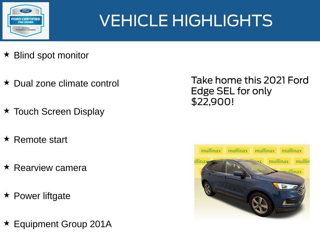 Certified Used 2021 Blue Ford SEL image 22
