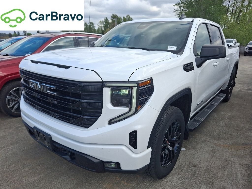 Summit White 2023 GMC Sierra 1500 Elevation Crew Cab 4WD Pickup Truck Four-Wheel Drive 8-Speed Automatic