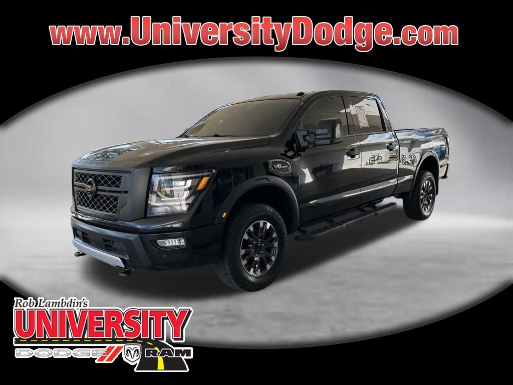 Super Black 2021 Nissan Titan XD PRO-4X Crew Cab 4WD Pickup Truck Four-Wheel Drive 9-Speed Automatic