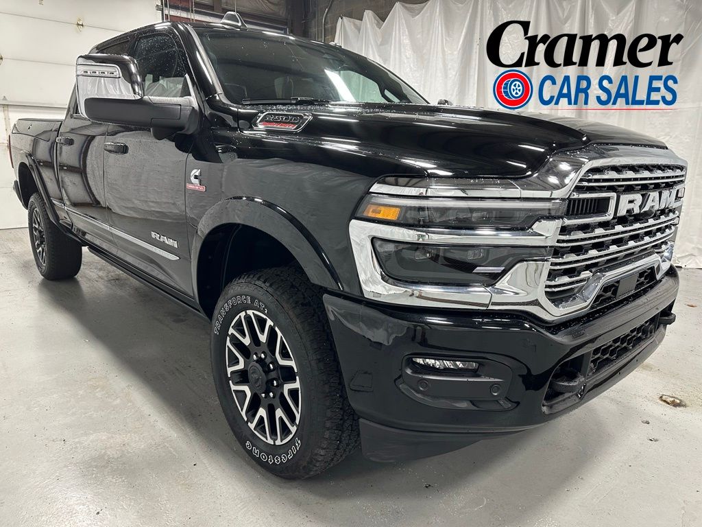 Diamond Black Crystal Pearlcoat 2025 RAM 2500 Limited Crew Cab 4WD Pickup Truck Four-Wheel Drive 8-Speed Automatic