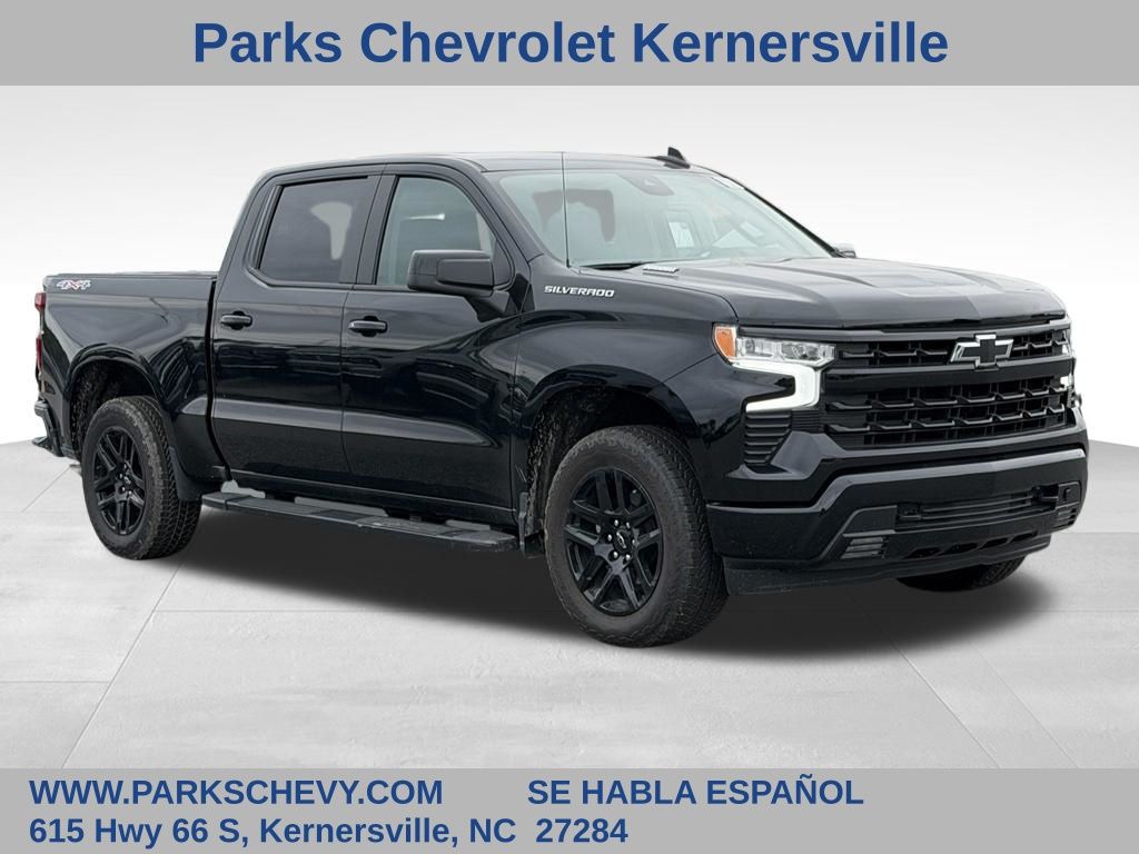 Black 2025 Chevrolet Silverado 1500 RST Crew Cab 4WD Pickup Truck Four-Wheel Drive Automatic