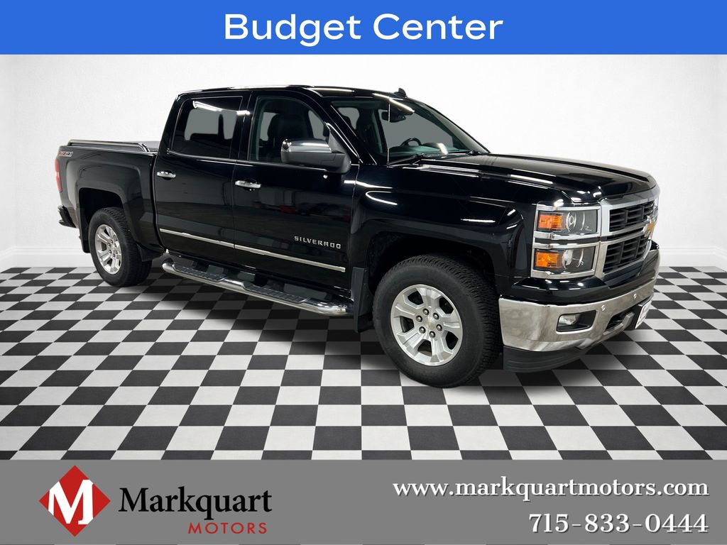 Black 2014 Chevrolet Silverado 1500 LTZ Crew Cab 4WD Pickup Truck Four-Wheel Drive 6-Speed Automatic Overdrive