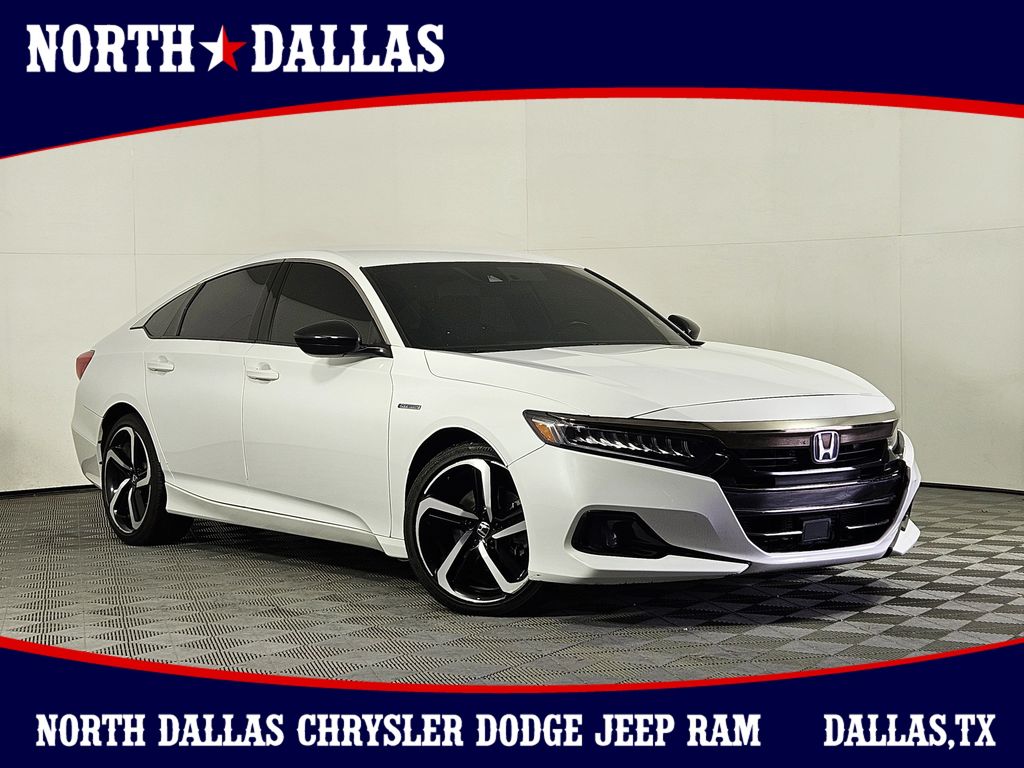 Platinum White Pearl 2022 Honda Accord Hybrid Sport FWD Sedan Front-Wheel Drive Continuously Variable Transmission