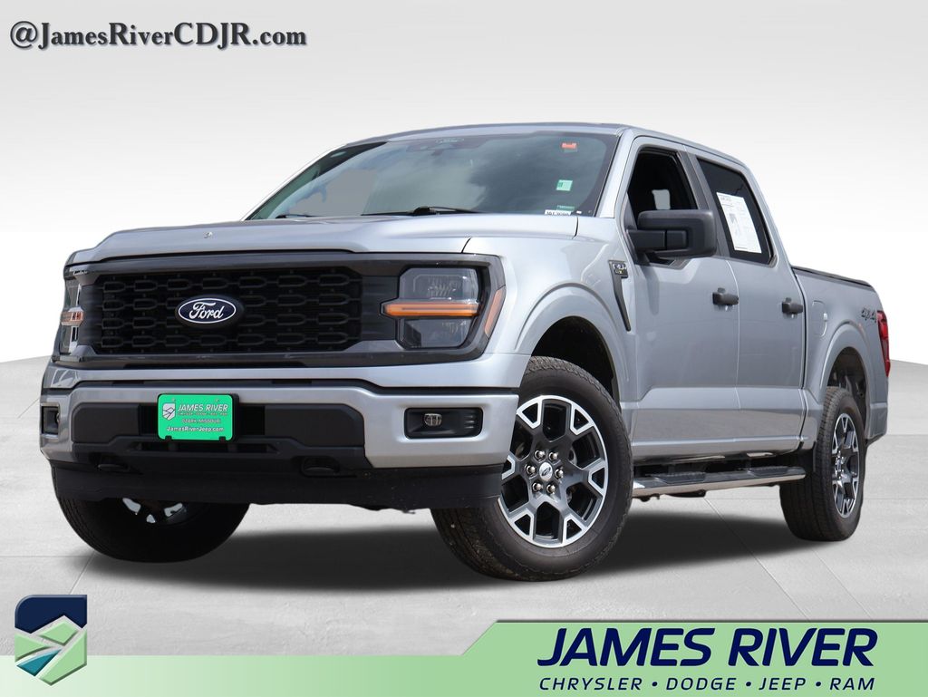 Iconic Silver Metallic 2024 Ford F-150 STX SuperCrew 4WD Pickup Truck Four-Wheel Drive Automatic