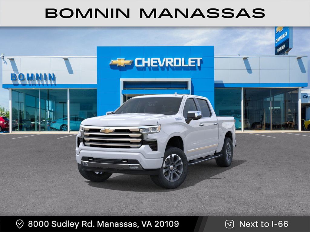 Polar White 2026 Chevrolet Silverado 1500 High Country Crew Cab 4WD Pickup Truck Four-Wheel Drive Automatic