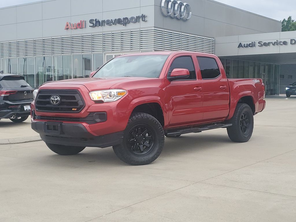 Barcelona Red 2023 Toyota Tacoma SR V6 Double Cab 4WD Pickup Truck Four-Wheel Drive 6-Speed Automatic