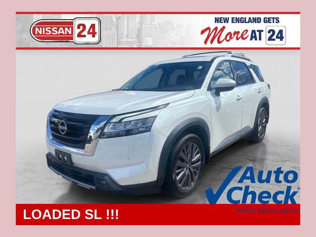 Pearl White 2023 Nissan Pathfinder SUV / Crossover All-Wheel Drive 9-Speed Automatic