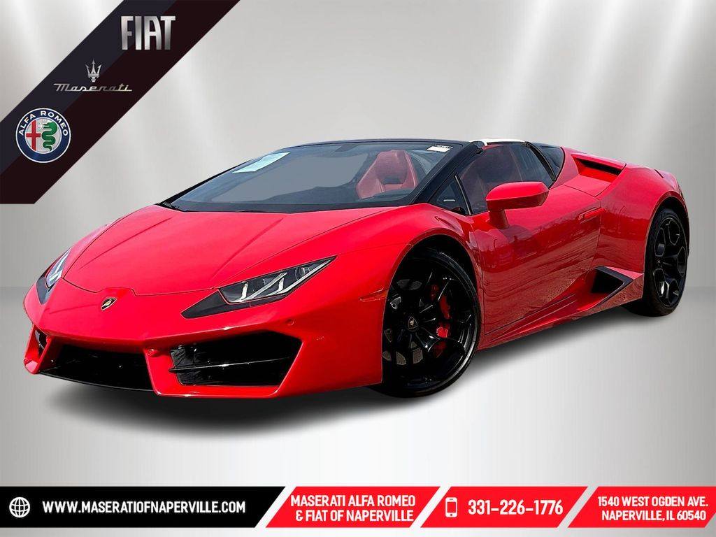 Red 2018 Lamborghini Huracan LP 580-2 Spyder Convertible RWD Convertible Rear-Wheel Drive 7-Speed Manual