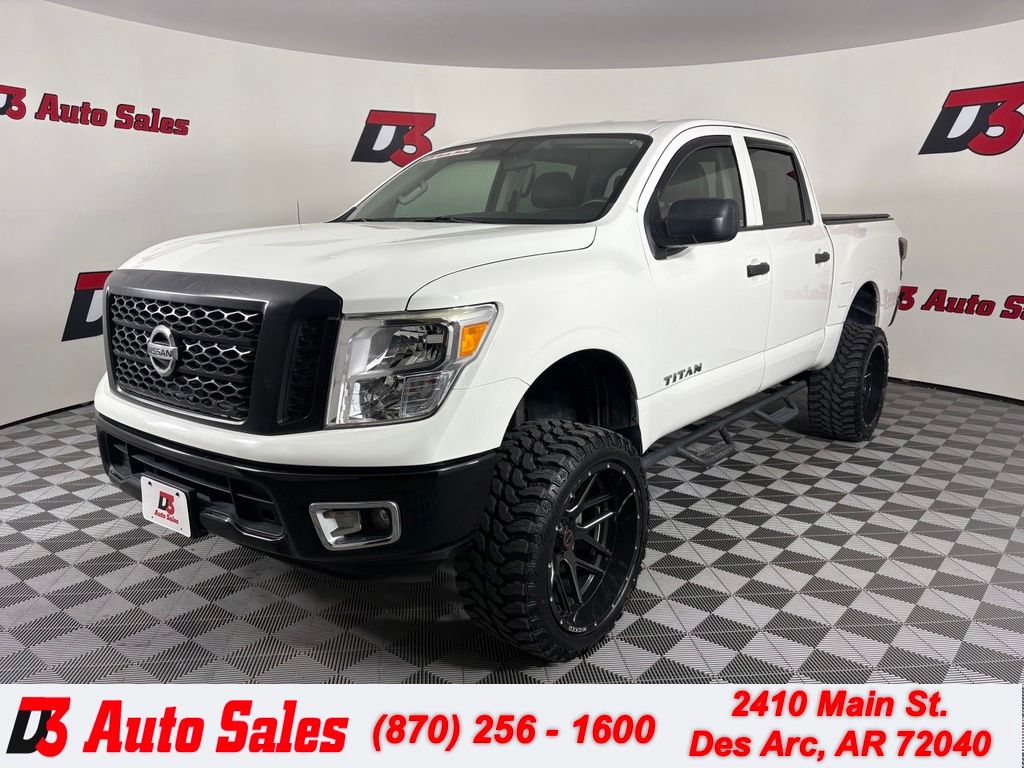 Glacier White 2017 Nissan Titan Pickup Truck Four-Wheel Drive 7-Speed Automatic