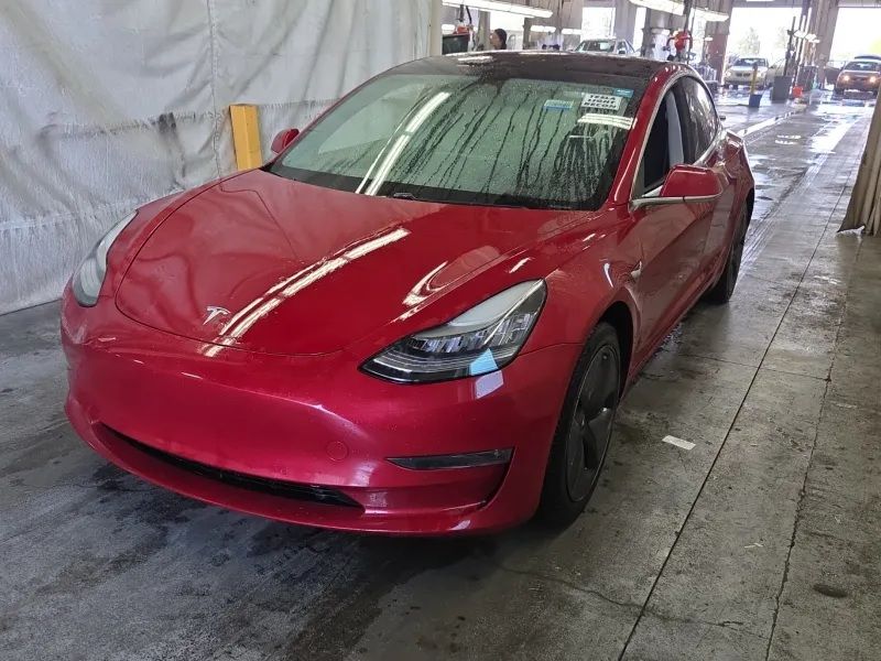 Red Multi-Coat 2018 Tesla Model 3 Sedan All-Wheel Drive 1-Speed Automatic