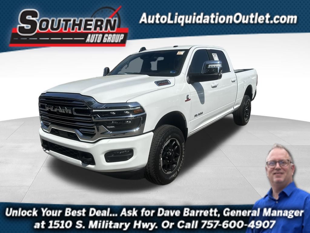 Bright White Clearcoat 2026 RAM 2500 Laramie Crew Cab 4WD Pickup Truck Four-Wheel Drive 8-Speed Automatic