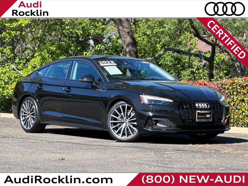 Black Metallic 2023 Audi A5 Sportback quattro Premium Plus 40 TFSI AWD Sedan All-Wheel Drive 7-Speed Automatic