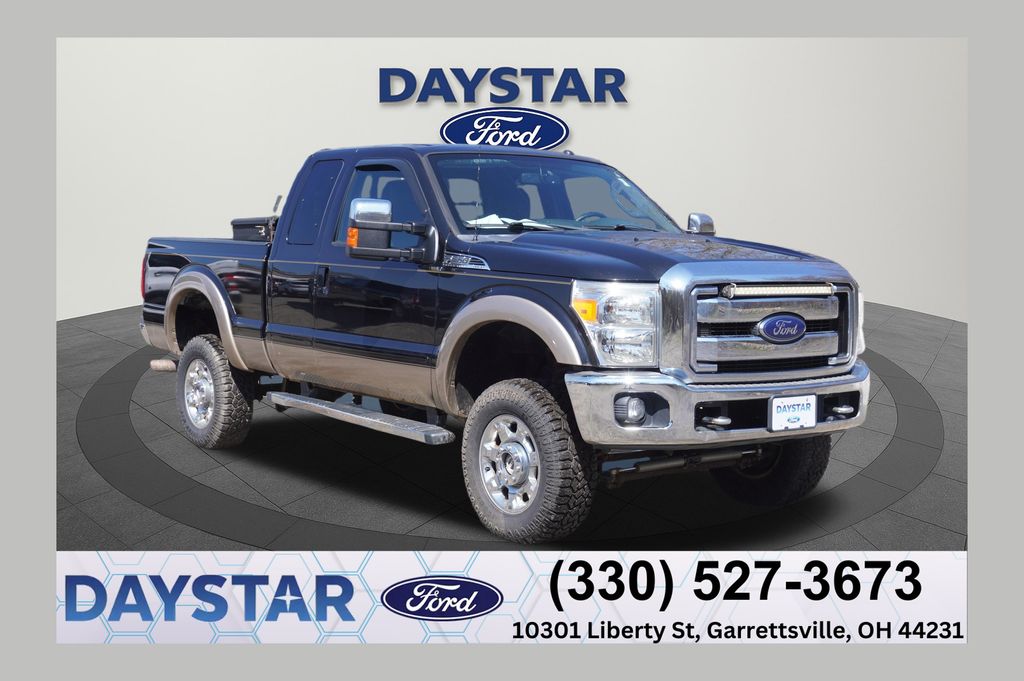 Black 2013 Ford F-250 Super Duty Lariat SuperCab 4WD Pickup Truck Four-Wheel Drive 6-Speed Automatic