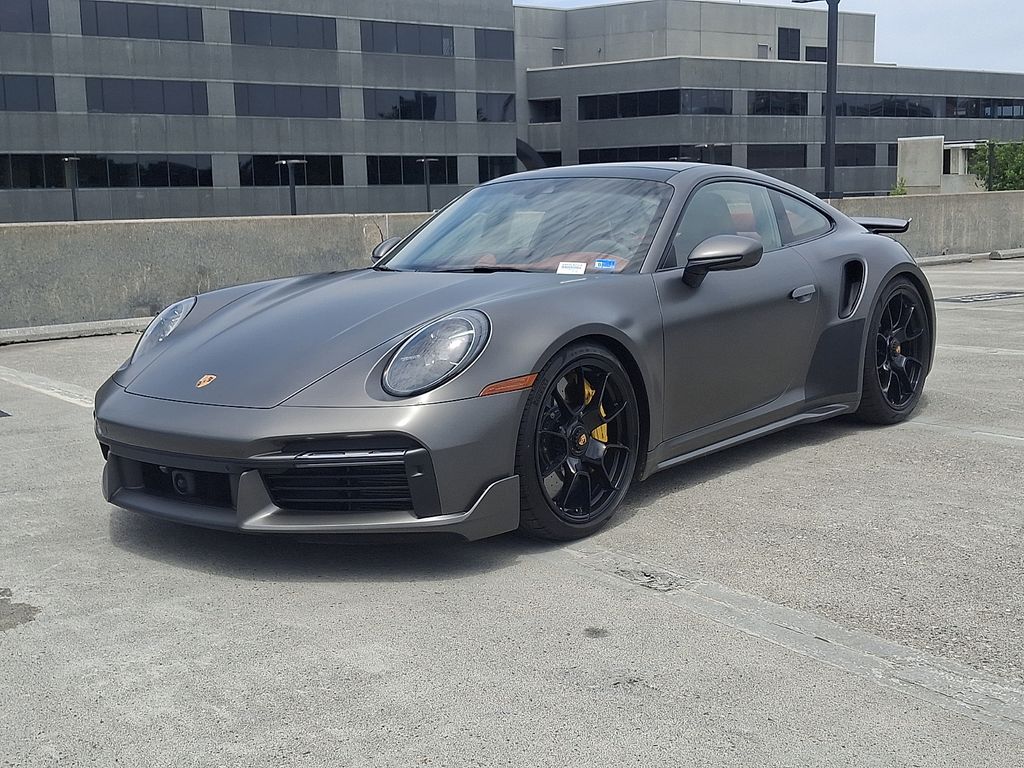Gray 2021 Porsche 911 Turbo S Coupe AWD Coupe All-Wheel Drive 8-Speed Automatic