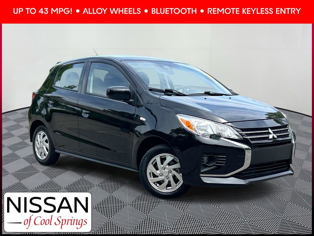 Jet Black Metallic 2024 Mitsubishi Mirage ES FWD Hatchback Front-Wheel Drive Continuously Variable Transmission