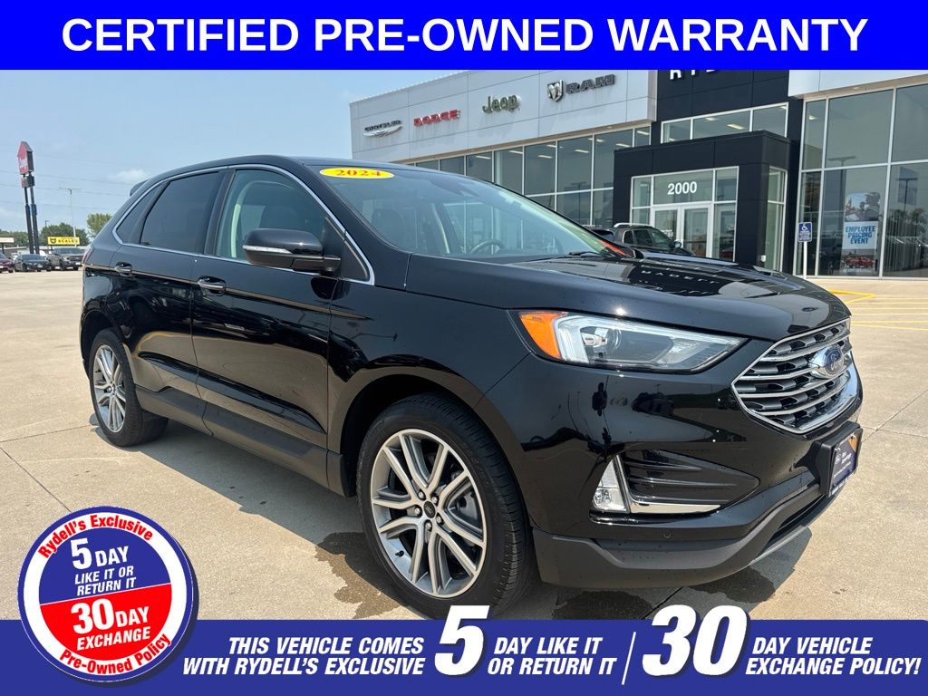 Black Metallic 2024 Ford Edge SUV / Crossover All-Wheel Drive 8-Speed Automatic