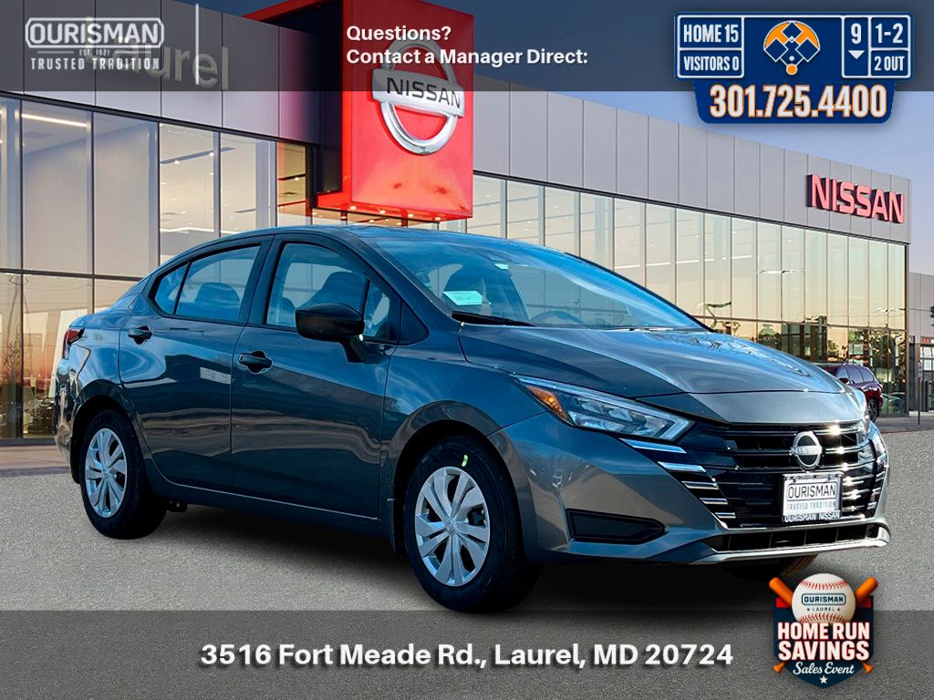 Gray (Gun Metallic) 2025 Nissan Versa S FWD Sedan Front-Wheel Drive Continuously Variable Transmission