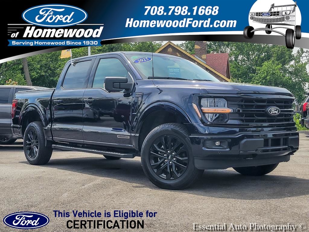 Blue Metallic 2025 Ford F-150 XLT SuperCrew 4WD Pickup Truck Four-Wheel Drive Automatic