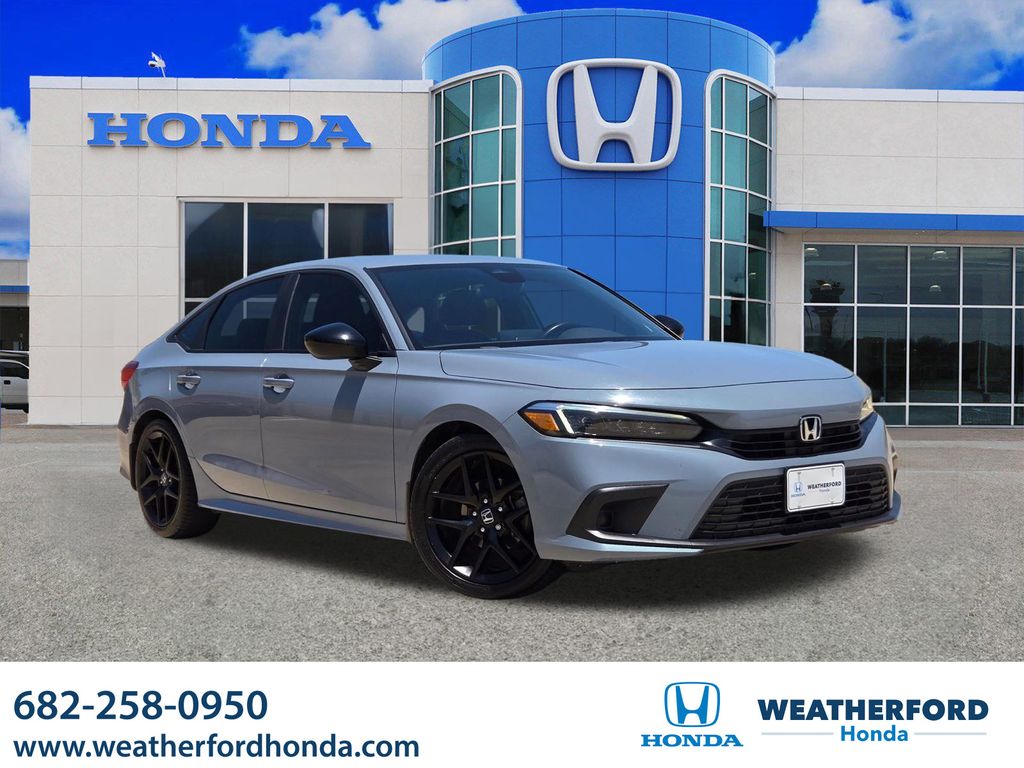 Sonic Gray Pearl 2022 Honda Civic Sedan Front-Wheel Drive Continuously Variable Transmission
