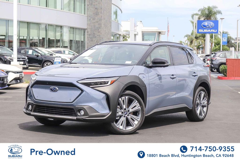 Harbor Mist Gray Pearl 2-Tone 2023 Subaru Solterra SUV / Crossover All-Wheel Drive 1-Speed Automatic