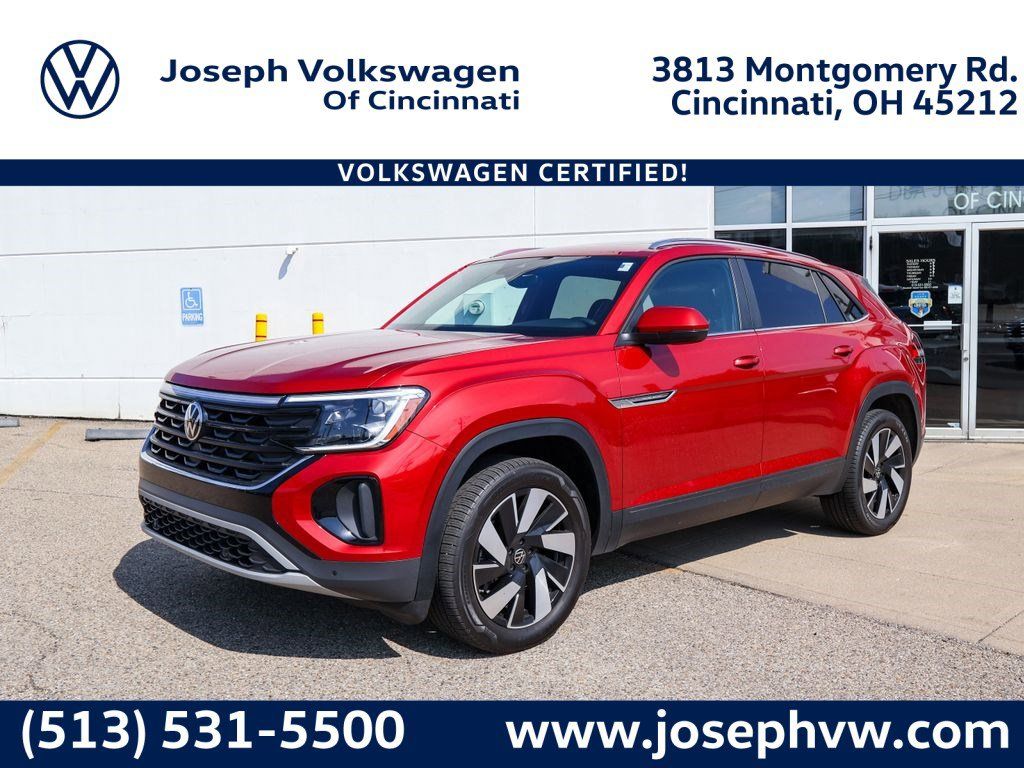 Red Metallic 2025 Volkswagen Atlas Cross Sport SE FWD with Technology SUV / Crossover Front-Wheel Drive 8-Speed Automatic