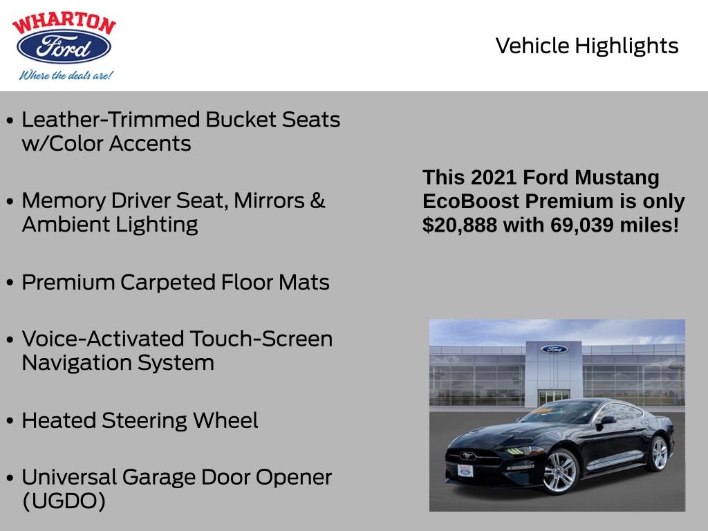 2021 Ford Mustang EcoBoost Premium Blue at Victoria Chrysler Dodge Jeep Ram