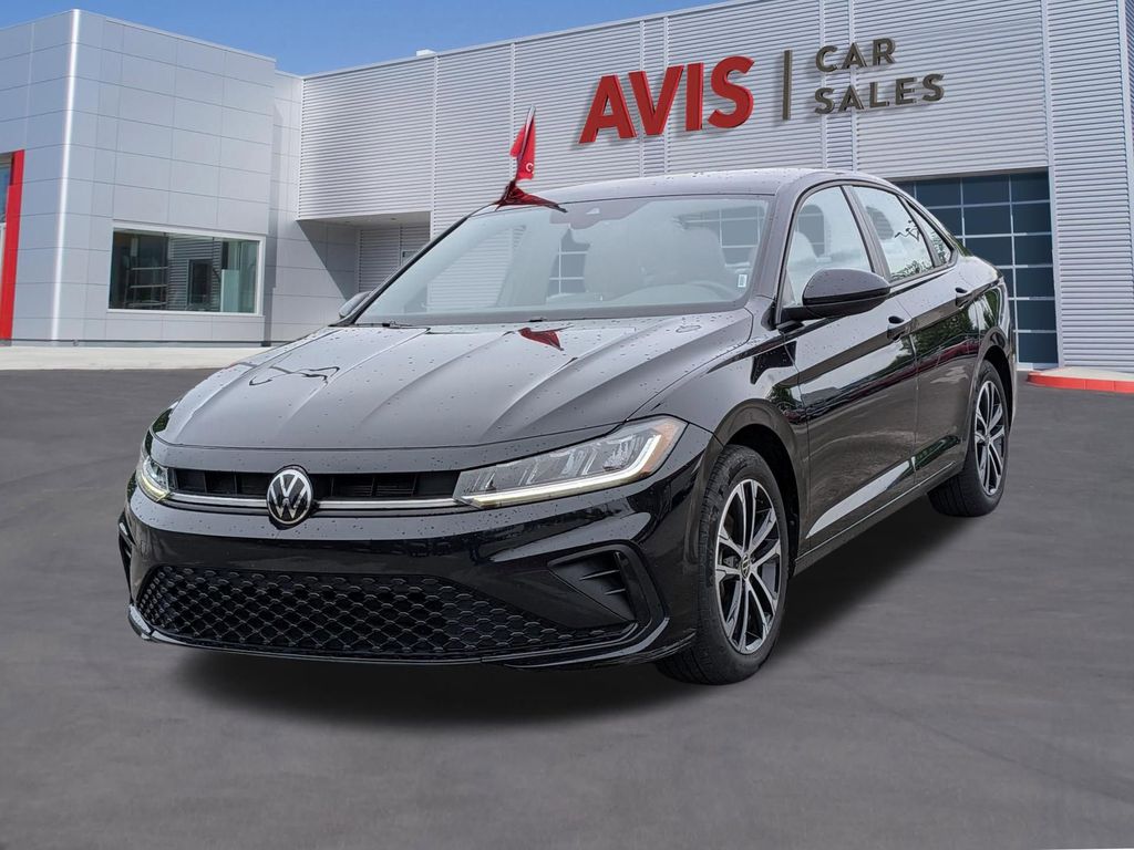 Deep Black Pearl 2025 Volkswagen Jetta Sport FWD Sedan Front-Wheel Drive 8-Speed Automatic