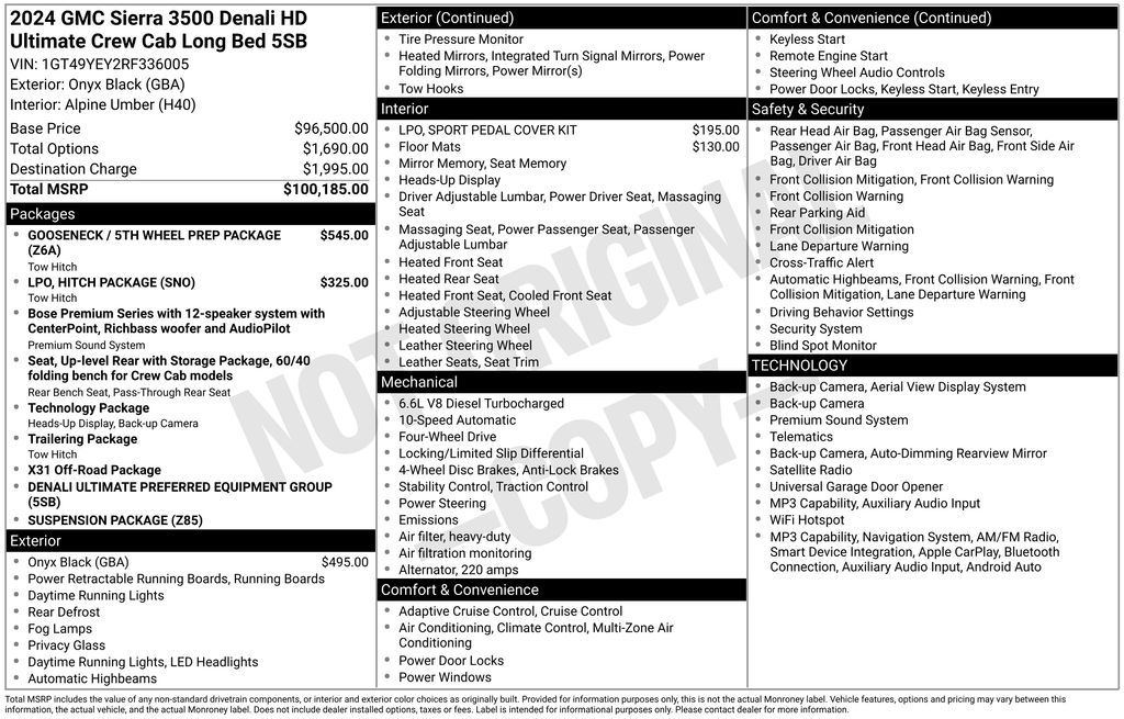 Used Car 2024 Gmc Sierra 3500hd  Denali Ultimate For Sale Under $70,000 In Austin, Texas