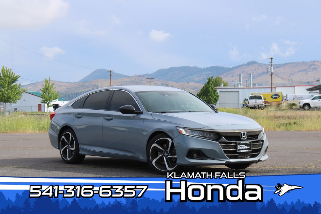 Sonic Gray Pearl 2021 Honda Accord Sedan Front-Wheel Drive Continuously Variable Transmission