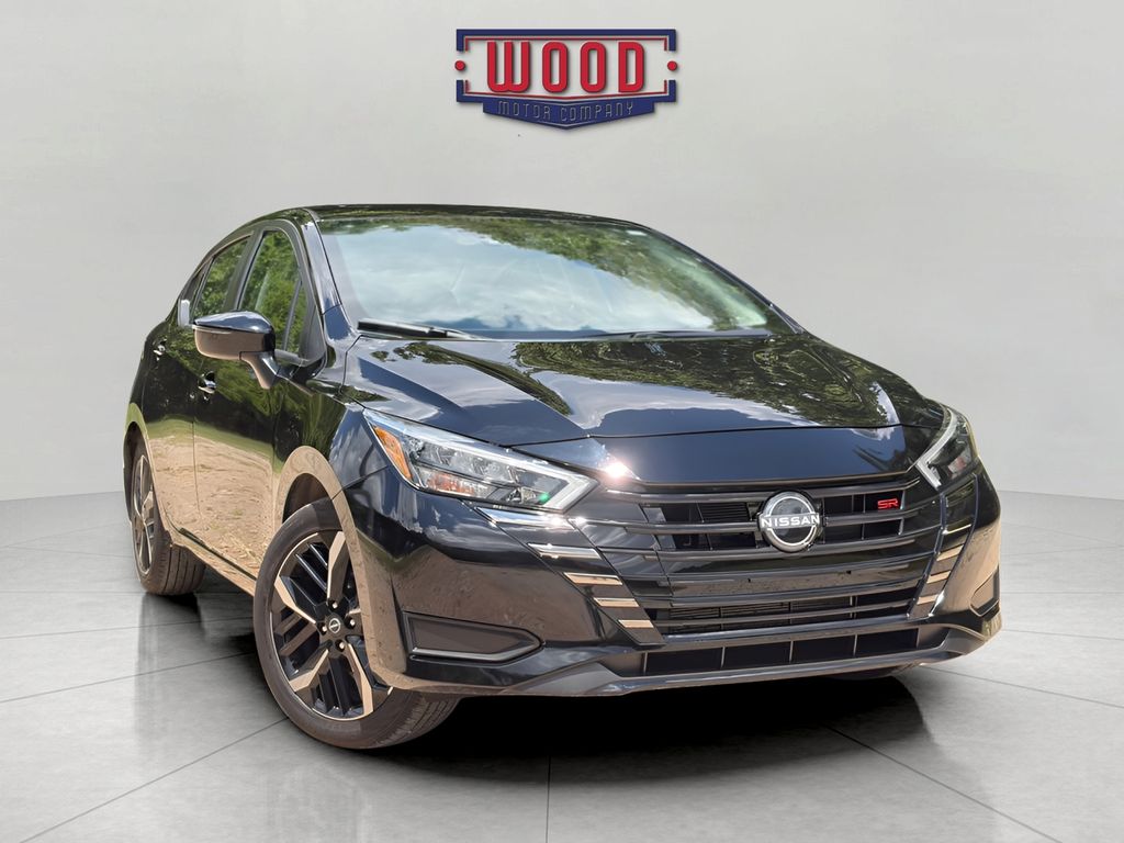 Super Black Metallic 2025 Nissan Versa Sedan Front-Wheel Drive Continuously Variable Transmission