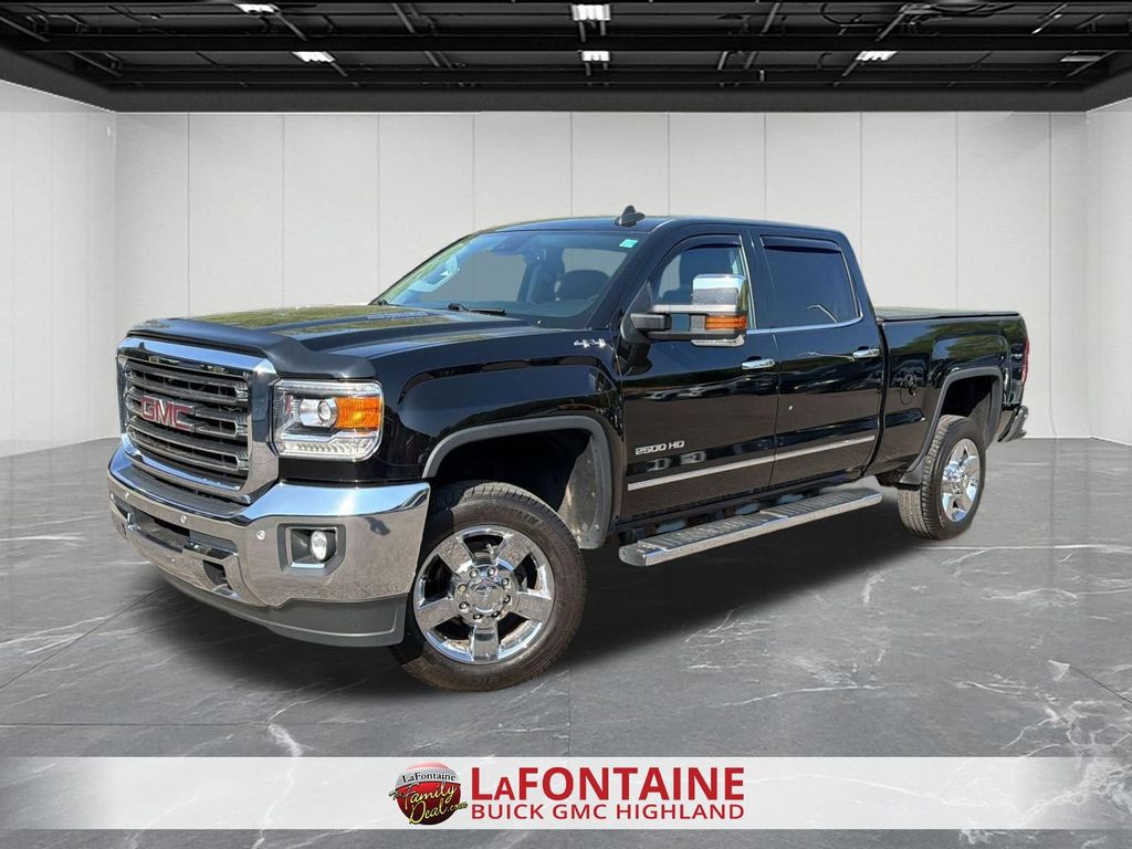 Onyx Black 2015 GMC Sierra 2500HD SLT Crew Cab SB 4WD Pickup Truck Four-Wheel Drive 6-Speed Automatic