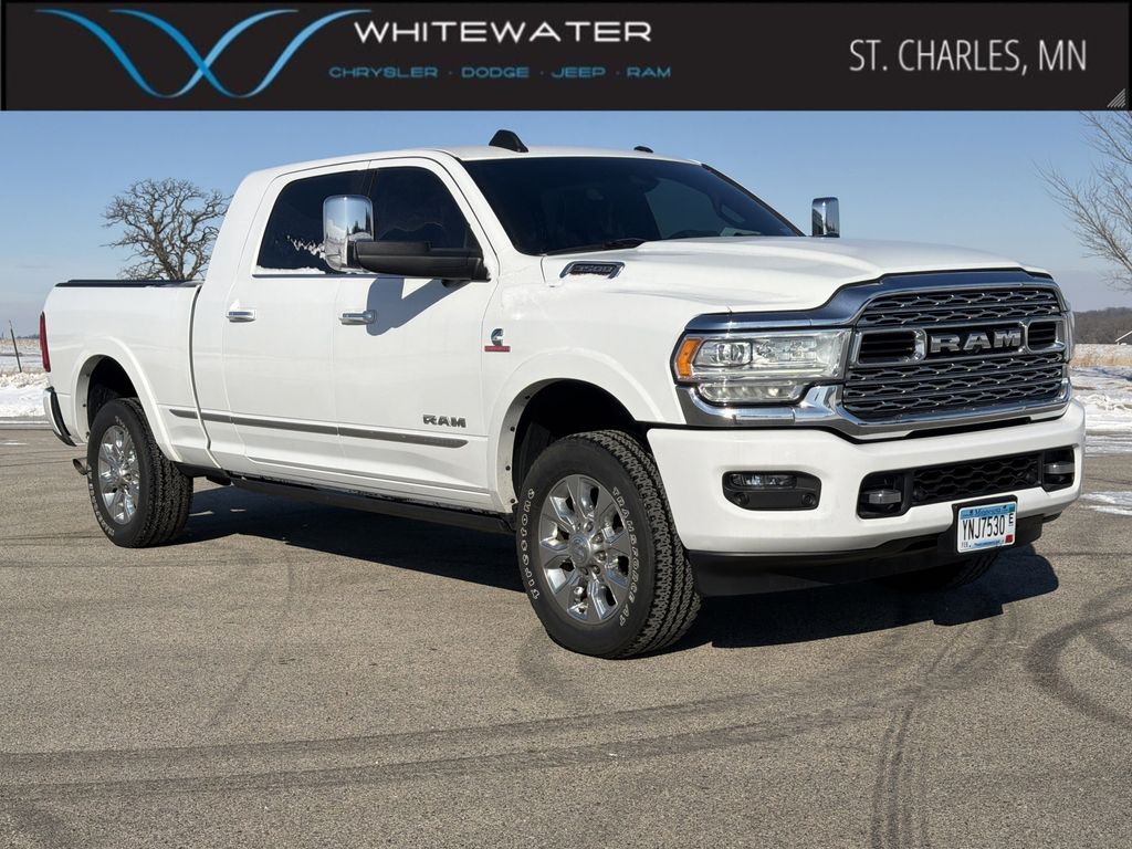 Bright White Clearcoat 2019 RAM 3500 Limited Mega Cab 4WD Pickup Truck Four-Wheel Drive 6-Speed Automatic